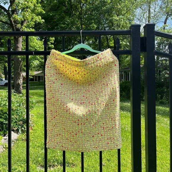 J Crew Neon Tweed Boucle Pencil Skirt NWT - Picture 3 of 7